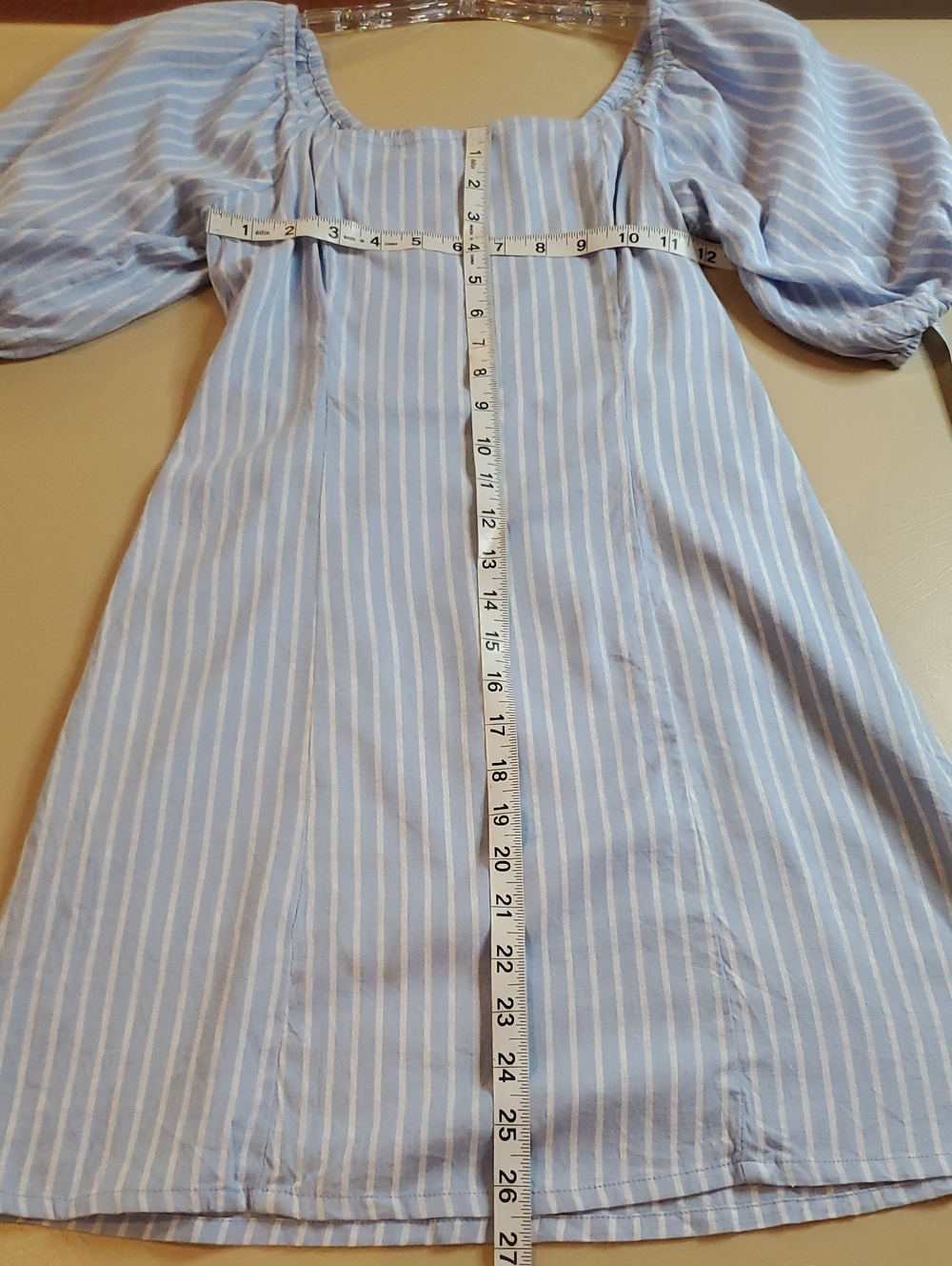 Billabong Days in Paradise Stripe Puff Sleeve Smock Mini Dress Women's Medium - Picture 4 of 7